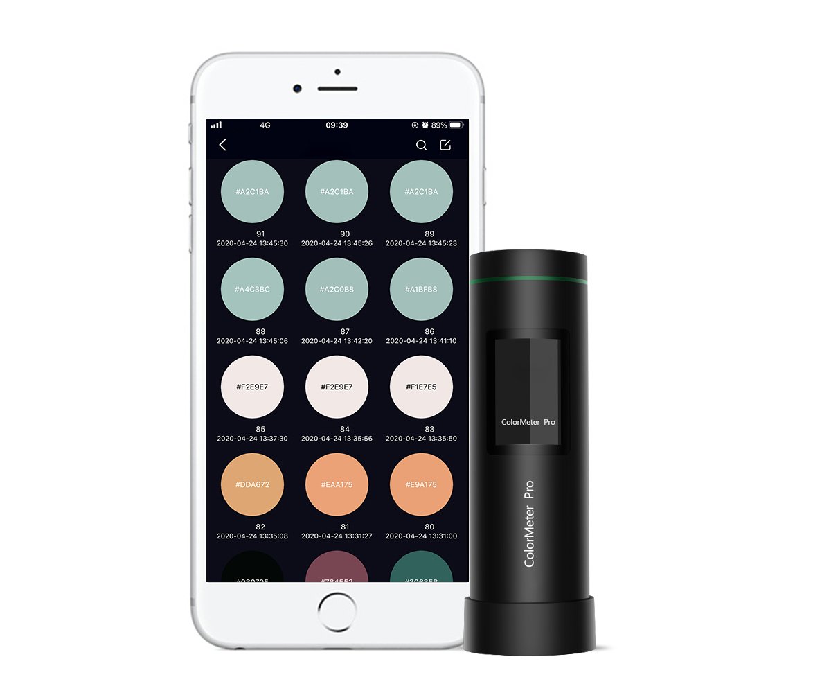 ColorMeter, color measuring tool, color management, Bluetooth colorimeter, color value measurement, color difference, color card database, AI color measurement, auto calibration colorimeter